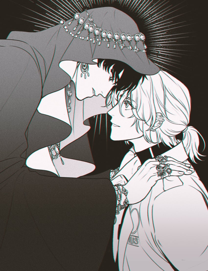 park moo-hyun and kim jaehee (eoduun badaui deungbul-i doeeo) drawn by padakpadak_88