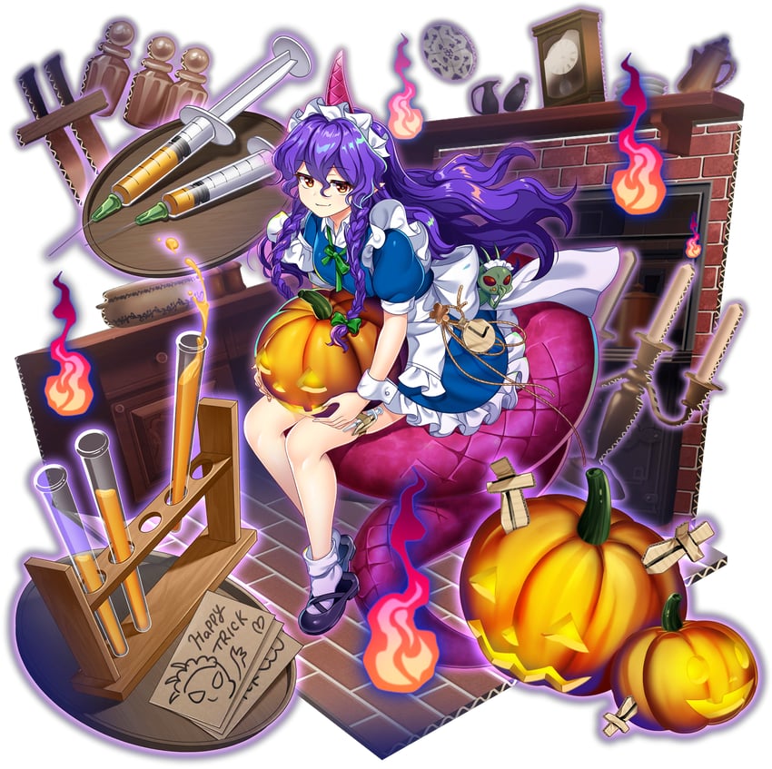izayoi sakuya, tenkajin chiyari, and tupai (touhou and 1 more) drawn by rotte_(1109)