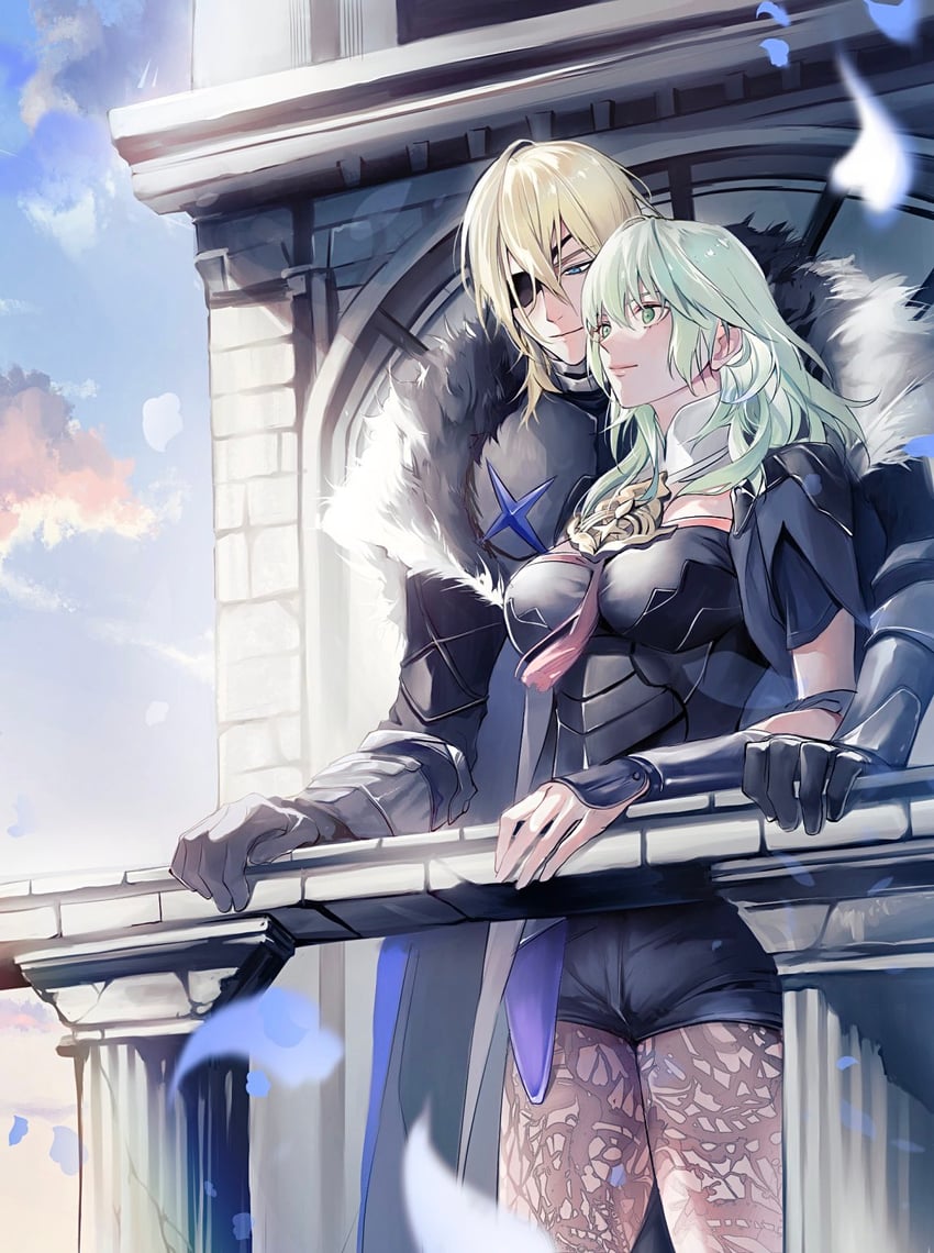dimitri alexandre blaiddyd and female byleth (fire emblem and 1 more) drawn by zat_296