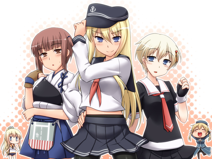 kaga, shigure, akatsuki, atago, prinz eugen, and 5 more (kantai collection) drawn by yoshi_tama