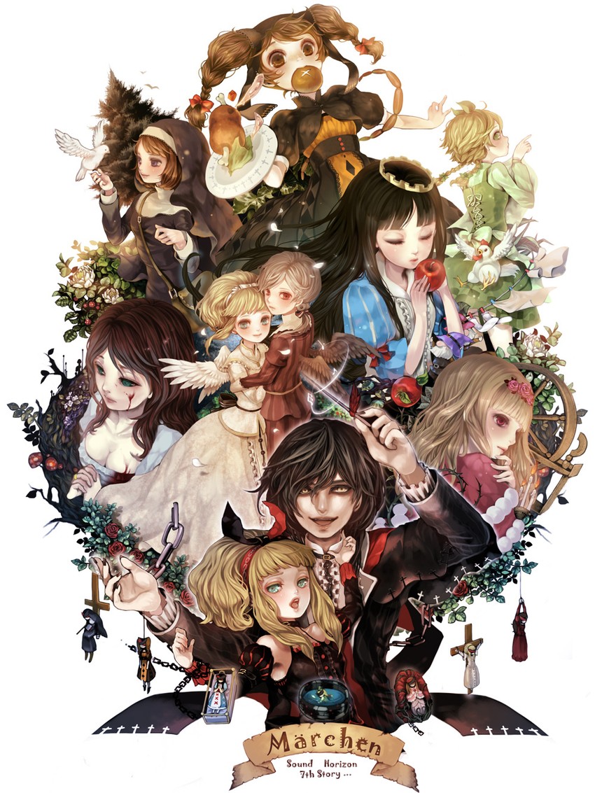elisabeth von wettin, elyse, marchen von friedhof, schneewittchen, dornroeschen, and 5 more (sound horizon and 1 more) drawn by ns_(haraheta)