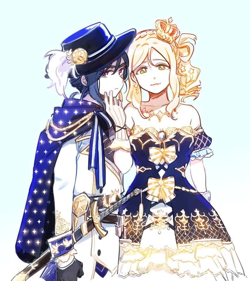 matsuura kanan and ohara mari (love live! and 1 more) drawn by pito_(sh02327)