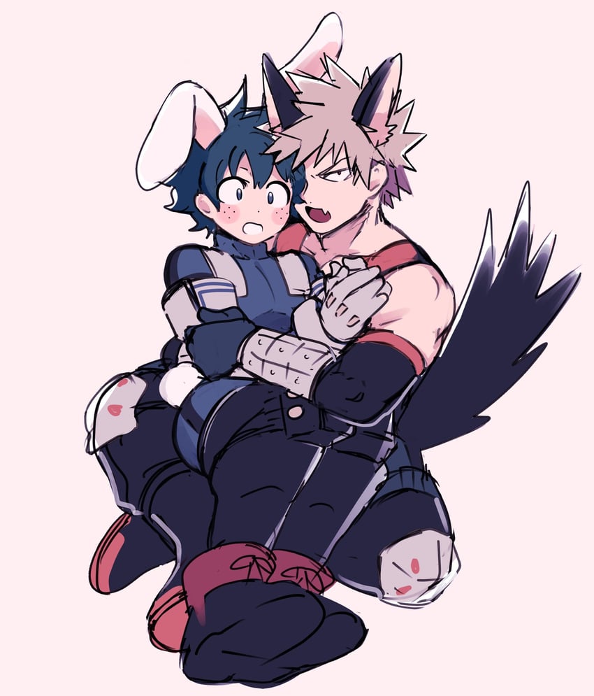midoriya izuku and bakugou katsuki (boku no hero academia) drawn by nugunasutu