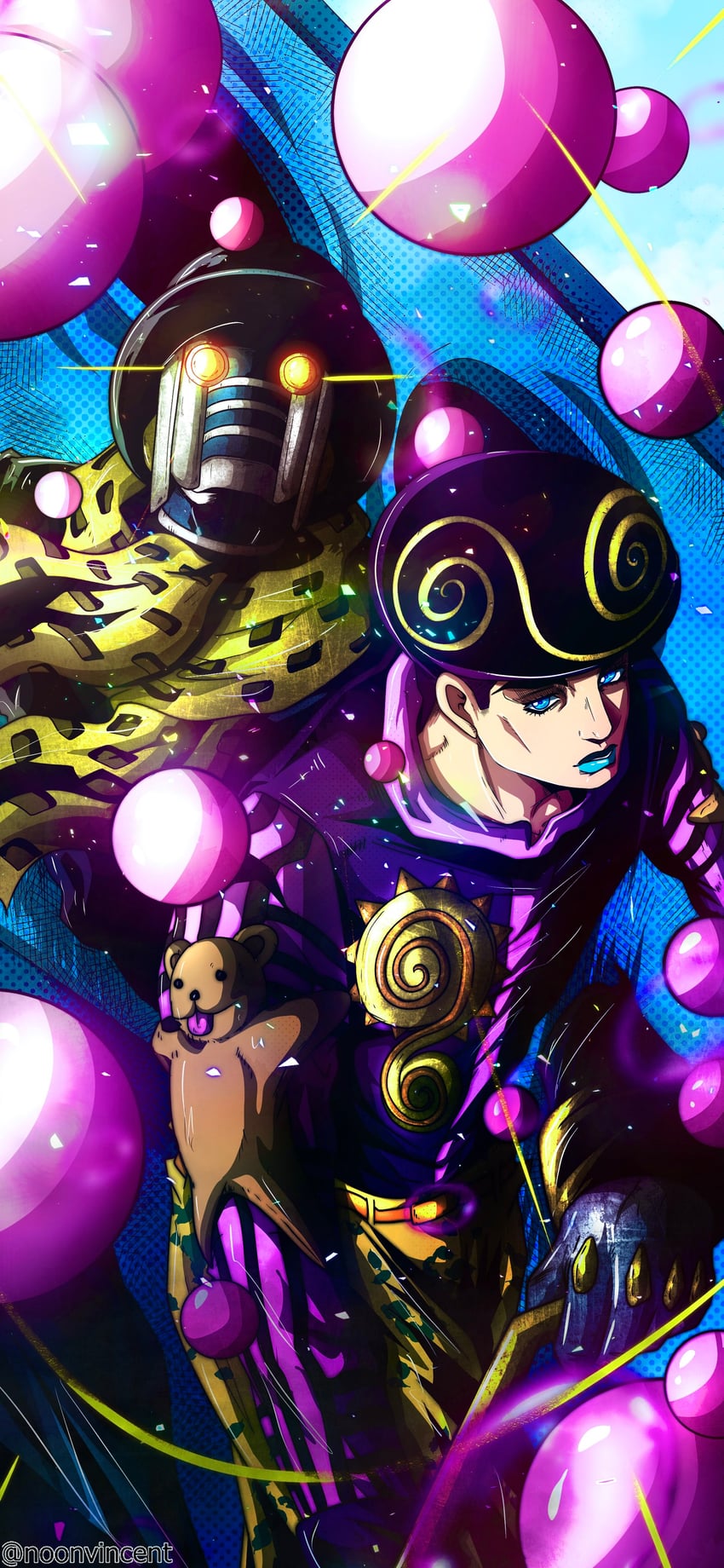 tooru and wonder of u (jojo no kimyou na bouken and 1 more) drawn by noonvincent