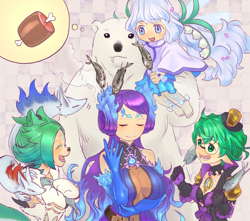 brighid, pandoria, ursula, and nim (xenoblade chronicles and 1 more) drawn by natto_soup
