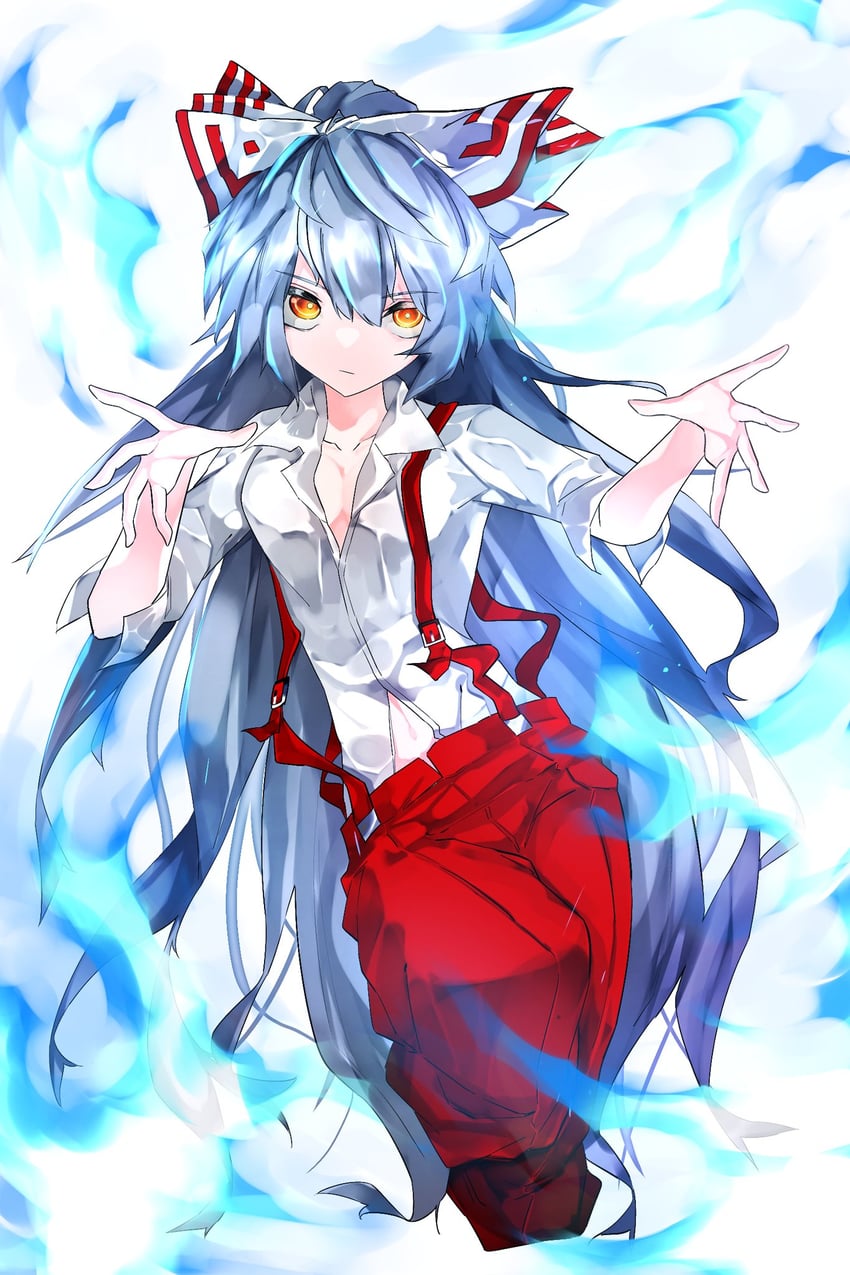 fujiwara no mokou (touhou) drawn by vivo_(vivo_sun_0222)