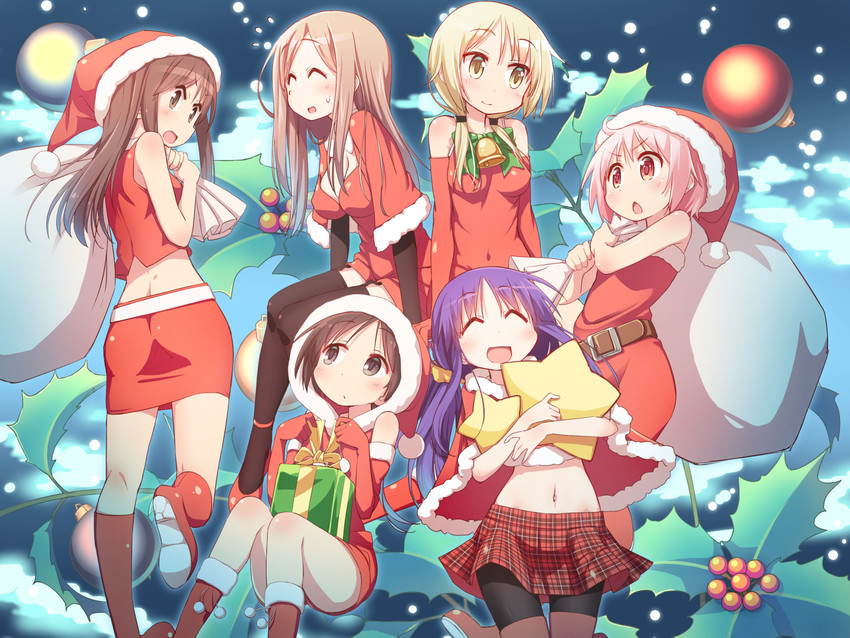 ichii yui, hinata yukari, nonohara yuzuko, aikawa chiho, okano kei, and 1 more (yuyushiki) drawn by baakurou