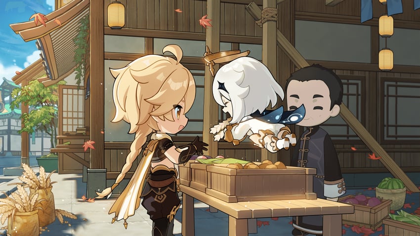 aether and paimon (genshin impact)