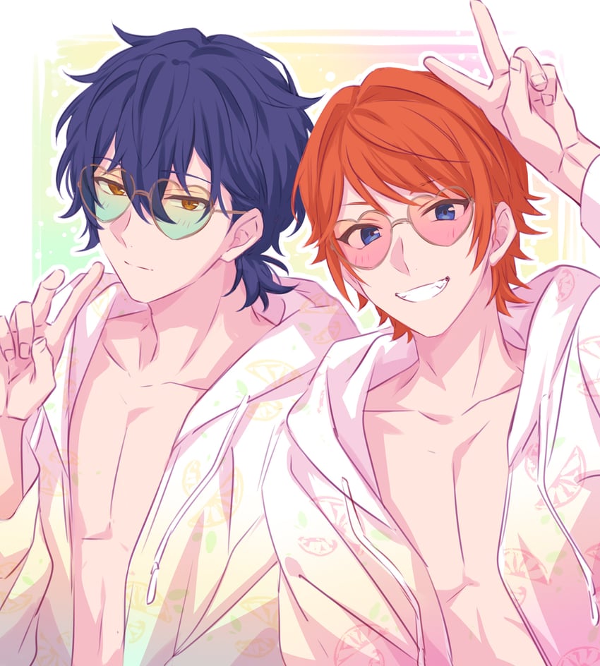 gray reverse and billy wise (helios rising heroes) drawn by sekina