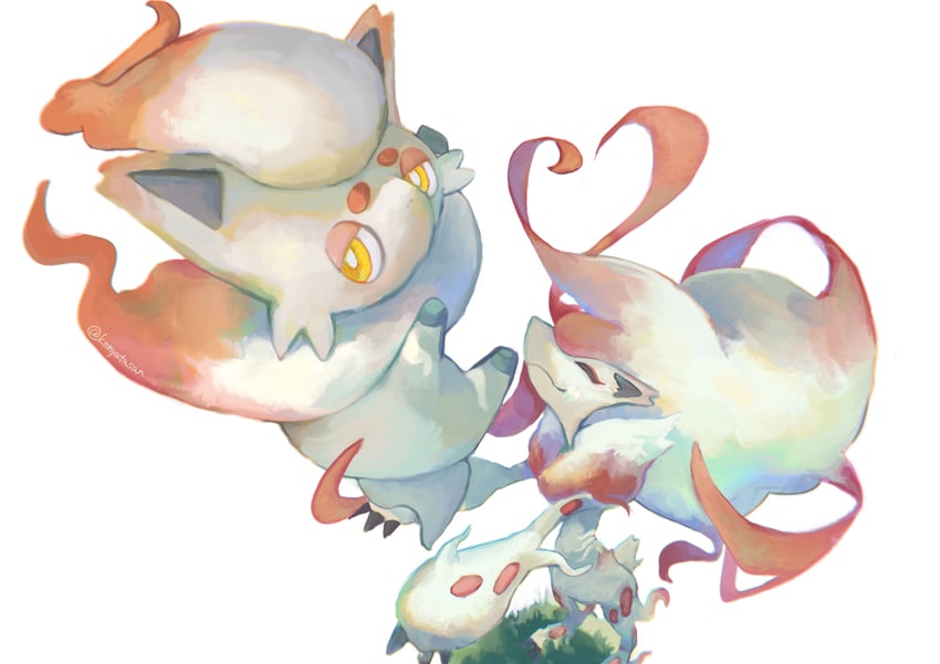 hisuian zorua and hisuian zoroark (pokemon) drawn by ame_(konyata)