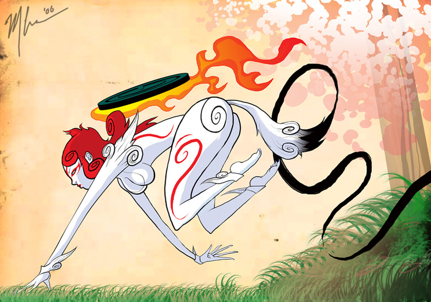 amaterasu (ookami) drawn by marques_cannon