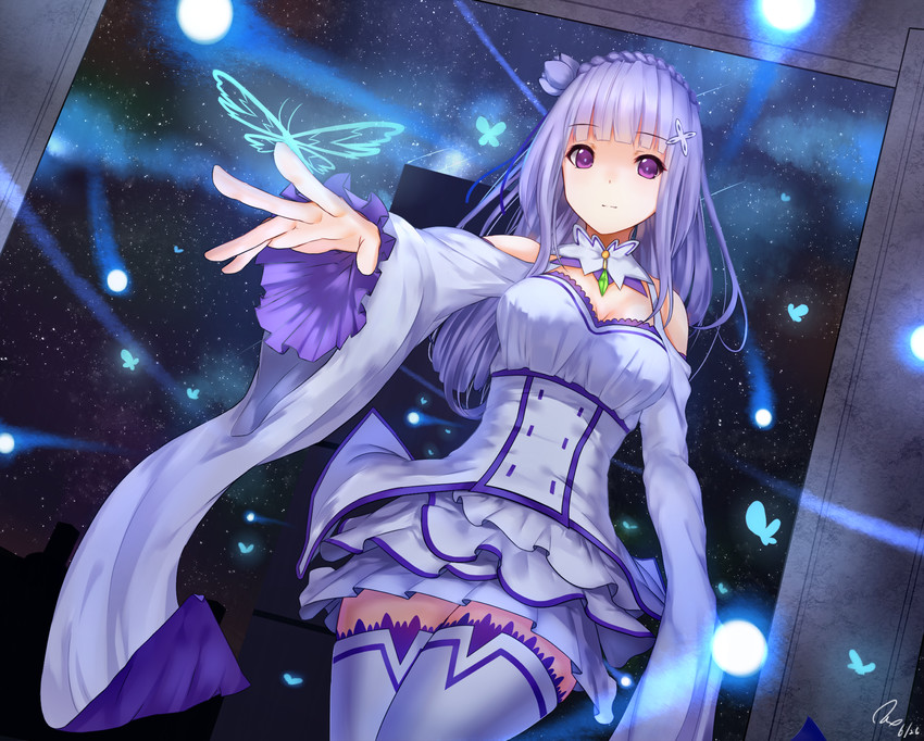 emilia (re:zero kara hajimeru isekai seikatsu) drawn by tsubaki_(yi)