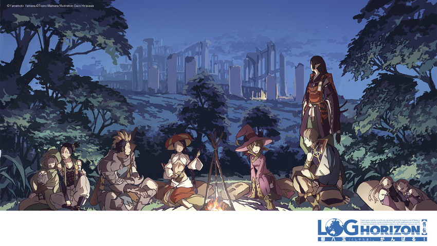 kushi yatama, yaezakura, higi, darutas, midari, and 4 more (log horizon) drawn by hirasawa_geko