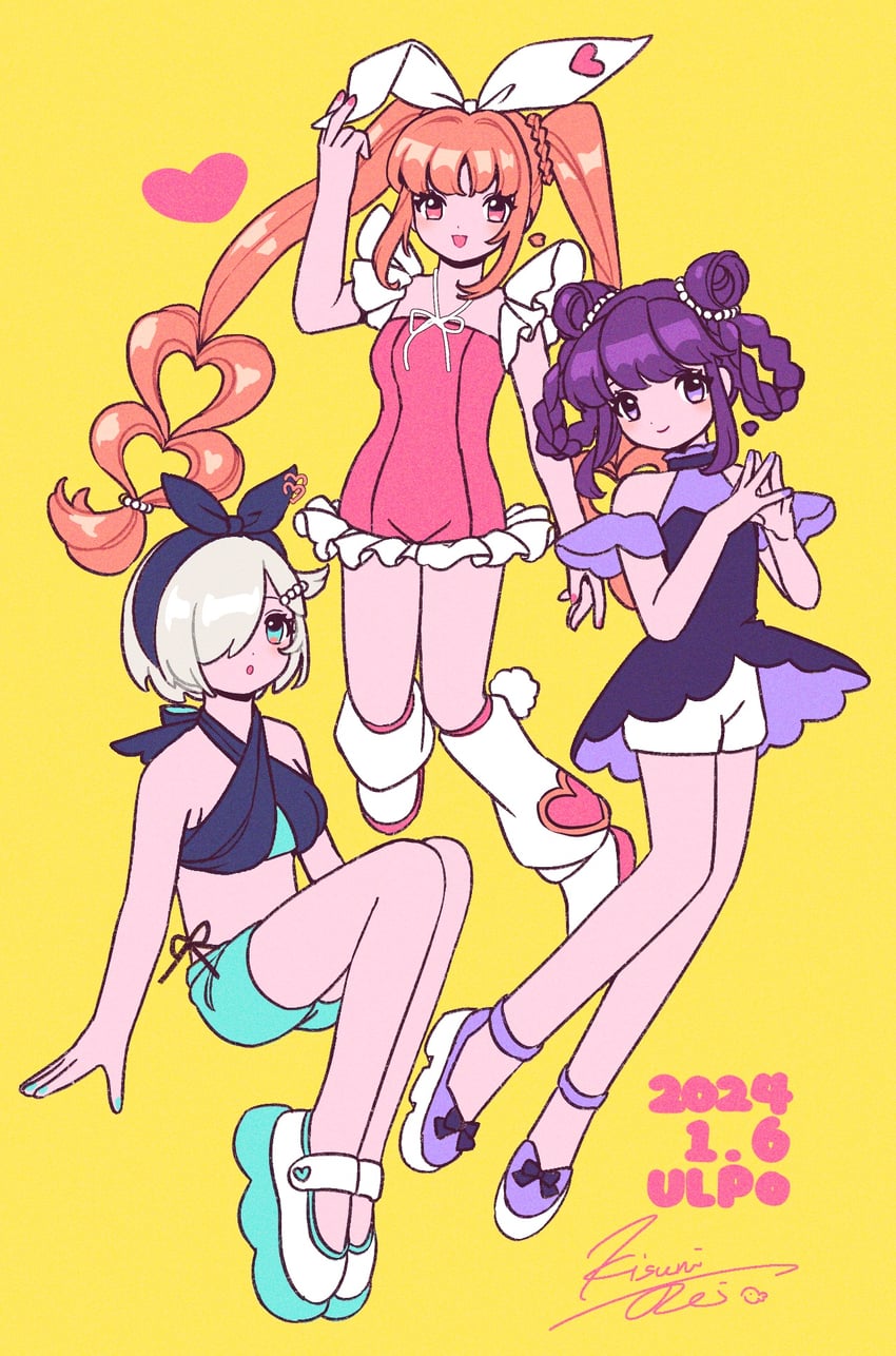sakurano mimito, inubousaki shian, and minakami hina (denonbu) drawn by kisumi_rei