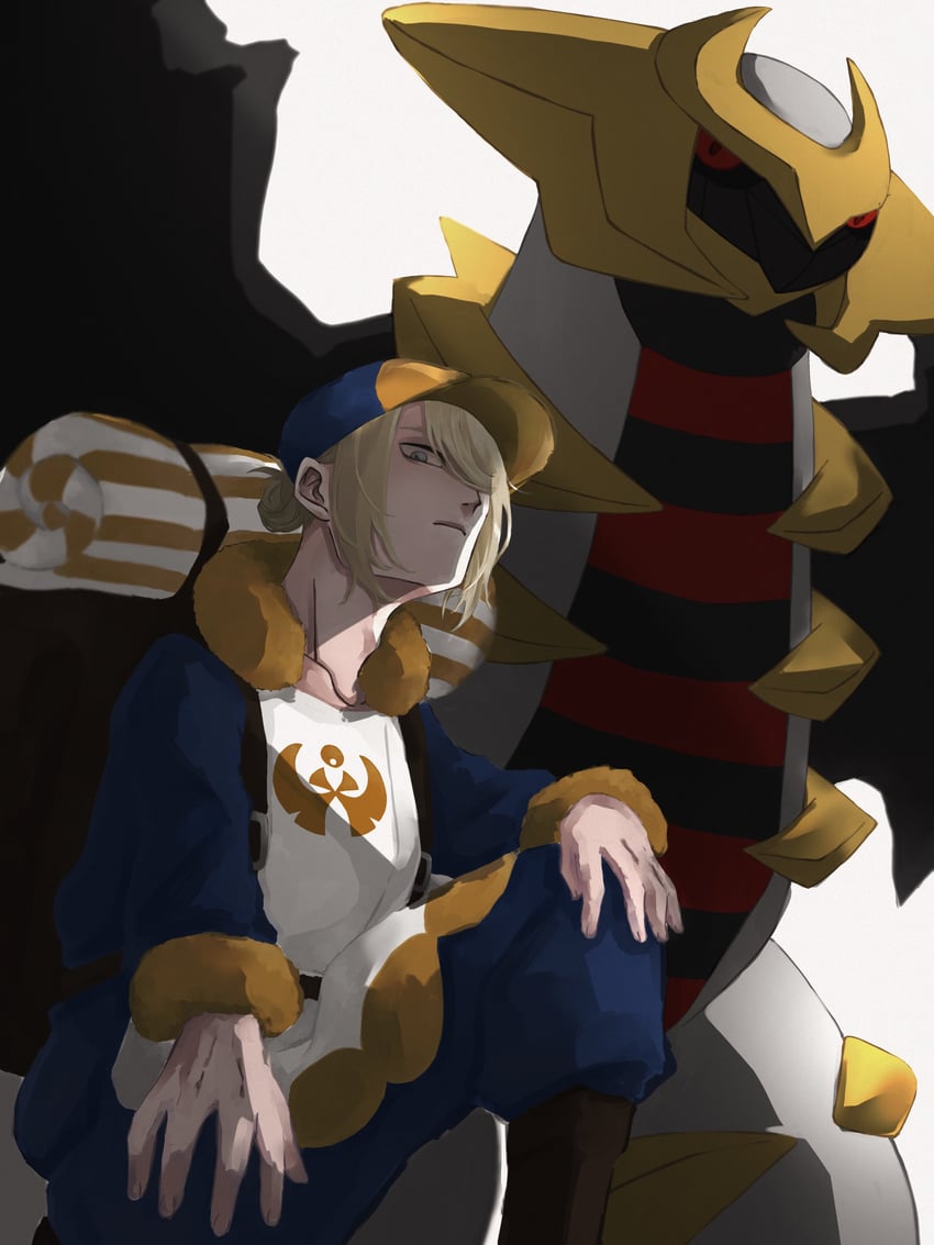 volo and giratina (pokemon and 1 more) drawn by bakushi_kn