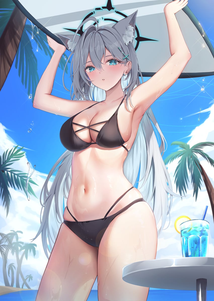 shiroko and shiroko terror (blue archive) drawn by li_se