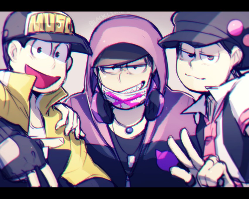 matsuno ichimatsu, matsuno jyushimatsu, and matsuno todomatsu (osomatsu and 1 more) drawn by nyaph