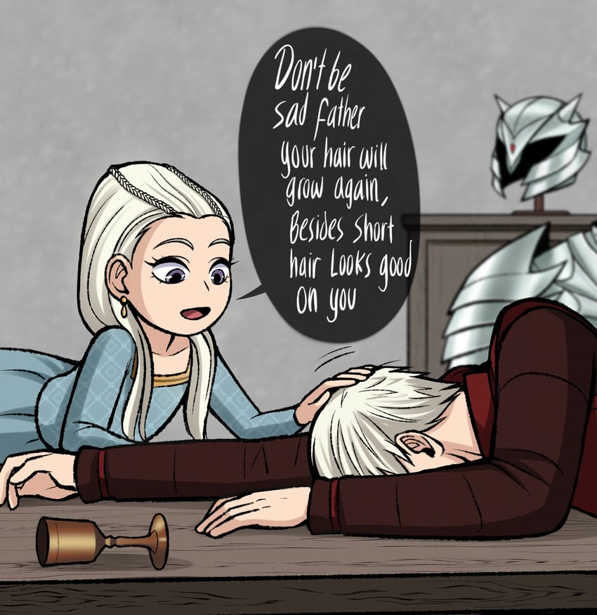aemon targaryen and rhaenys targaryen (a song of ice and fire and 1 more) drawn by ackerbangbang