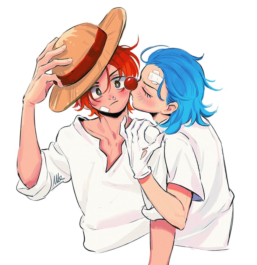 shanks and buggy the clown (one piece) drawn by vamos_mk
