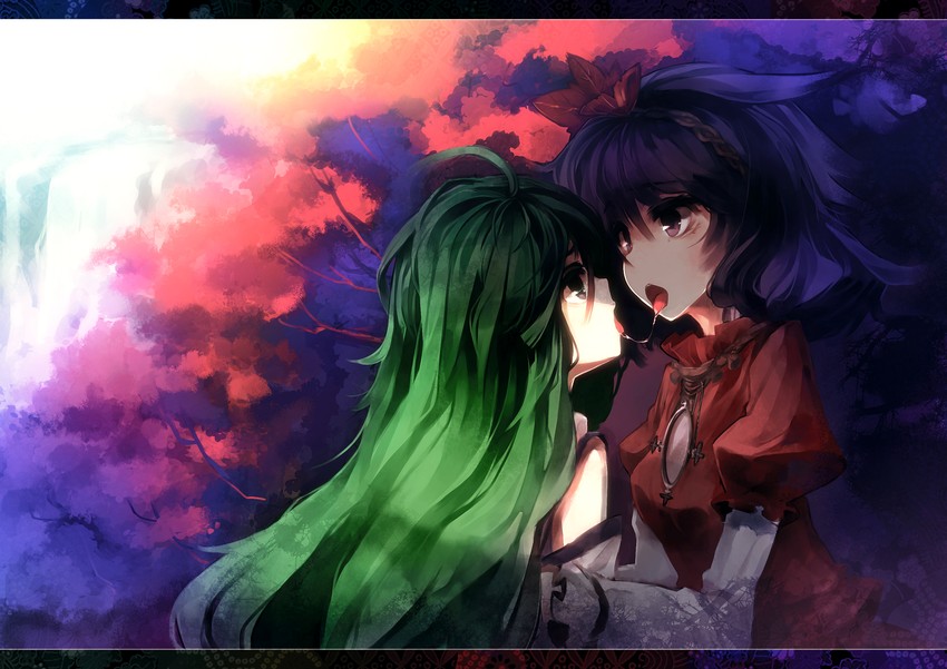 kochiya sanae and yasaka kanako (touhou) drawn by ukyo_rst