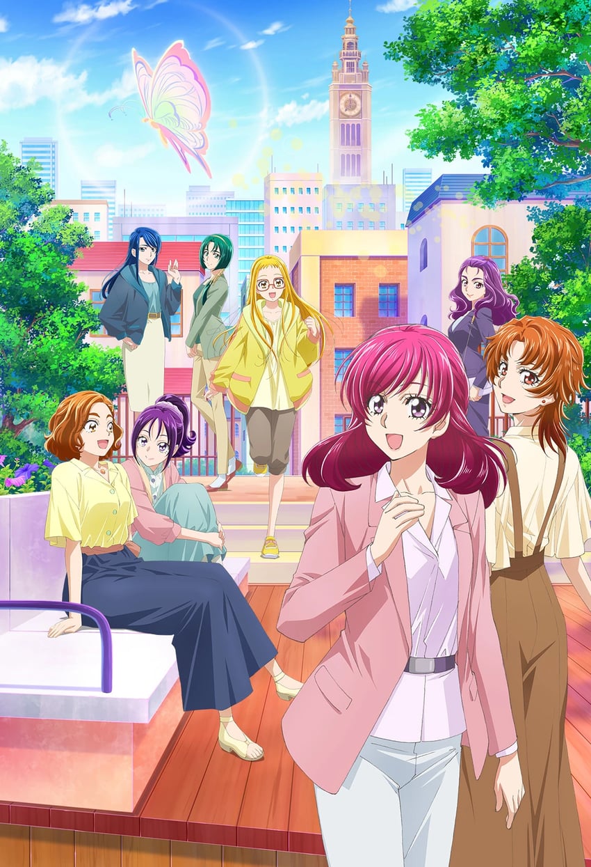 yumehara nozomi, minazuki karen, kasugano urara, akimoto komachi, natsuki rin, and 3 more (precure and 4 more) drawn by nakajima_atsuko