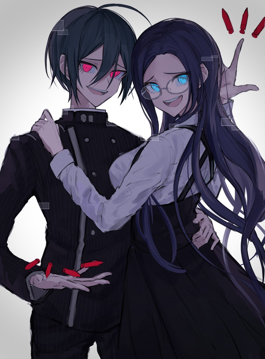 saihara shuichi and shirogane tsumugi (danganronpa and 1 more) drawn by iumi_urura