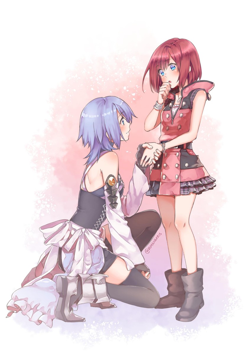 kairi and aqua (kingdom hearts and 1 more) drawn by ana_c._sanchez