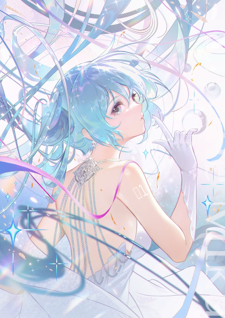 hatsune miku (vocaloid and 1 more) drawn by jie_xiaoming