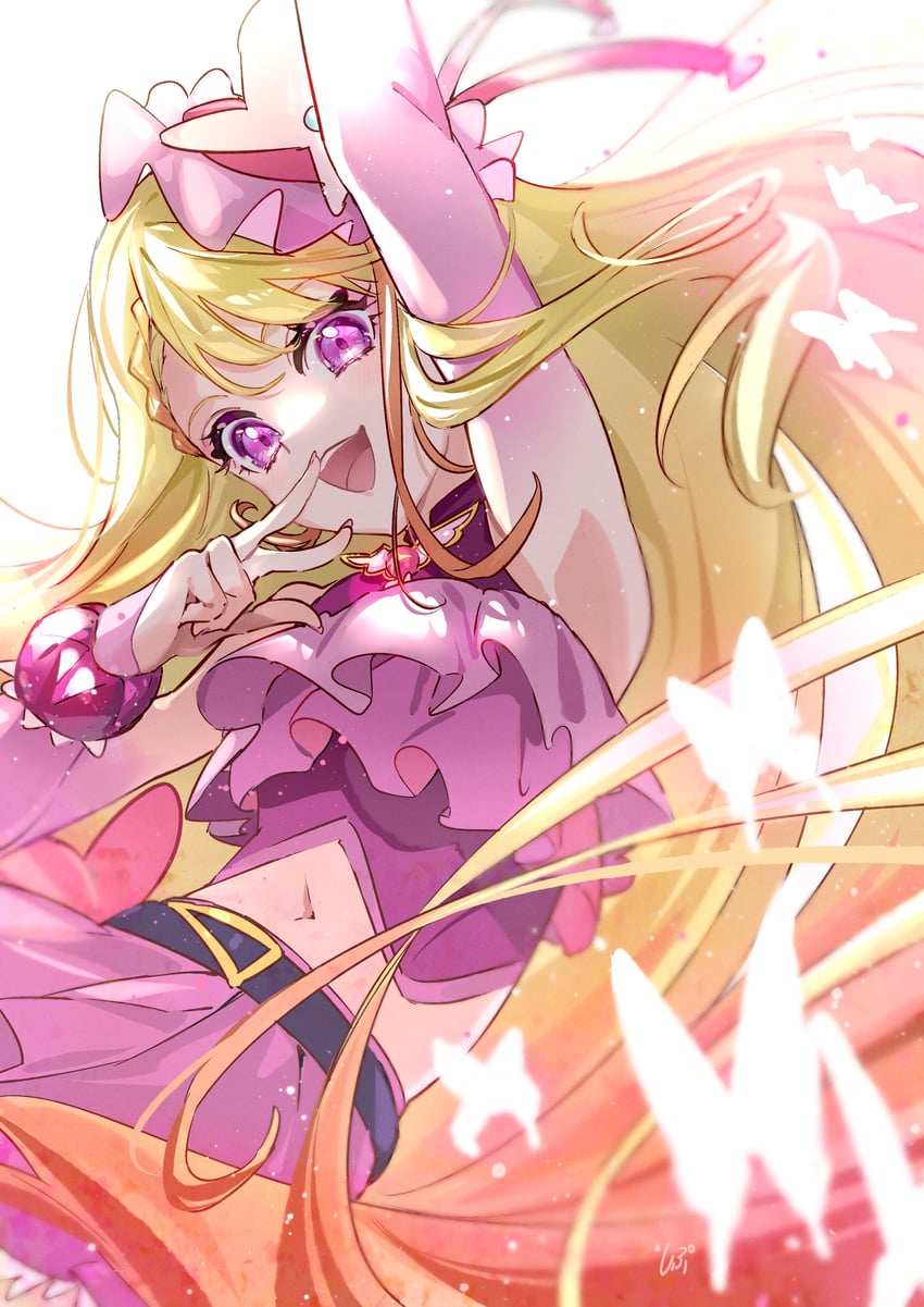 hijiri ageha and cure butterfly (precure and 1 more) drawn by shipu_(gassyumaron)