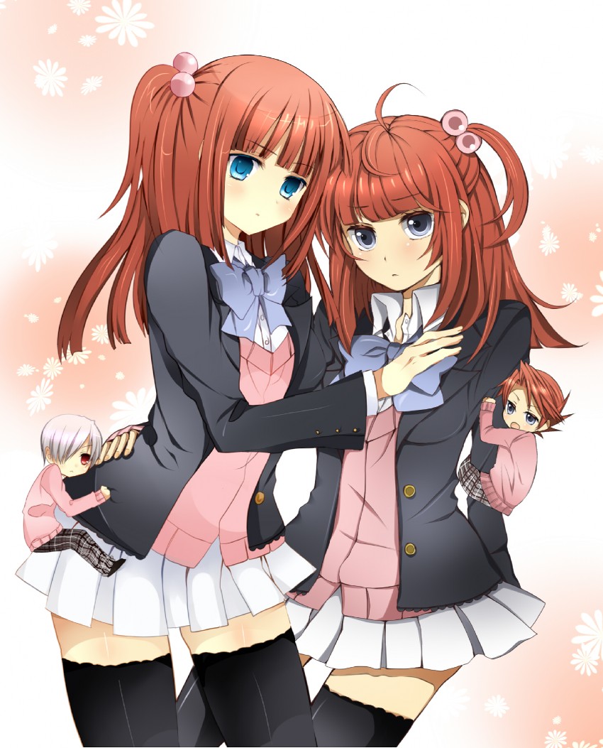 ushiromiya battler, ushiromiya ange, and amakusa juuza (umineko no naku koro ni) drawn by kinatsu_souju and melt_(artist)