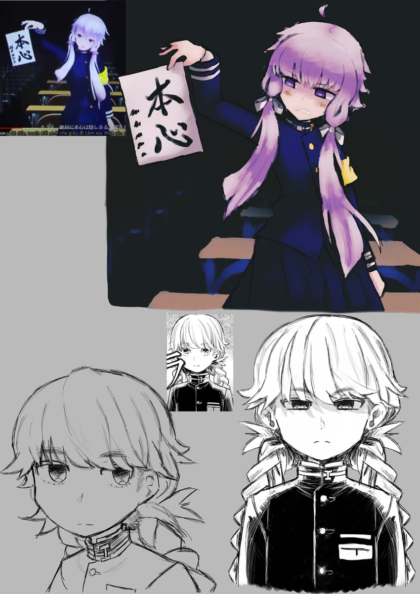 yuzuki yukari (vocaloid and 1 more) drawn by iesonatana