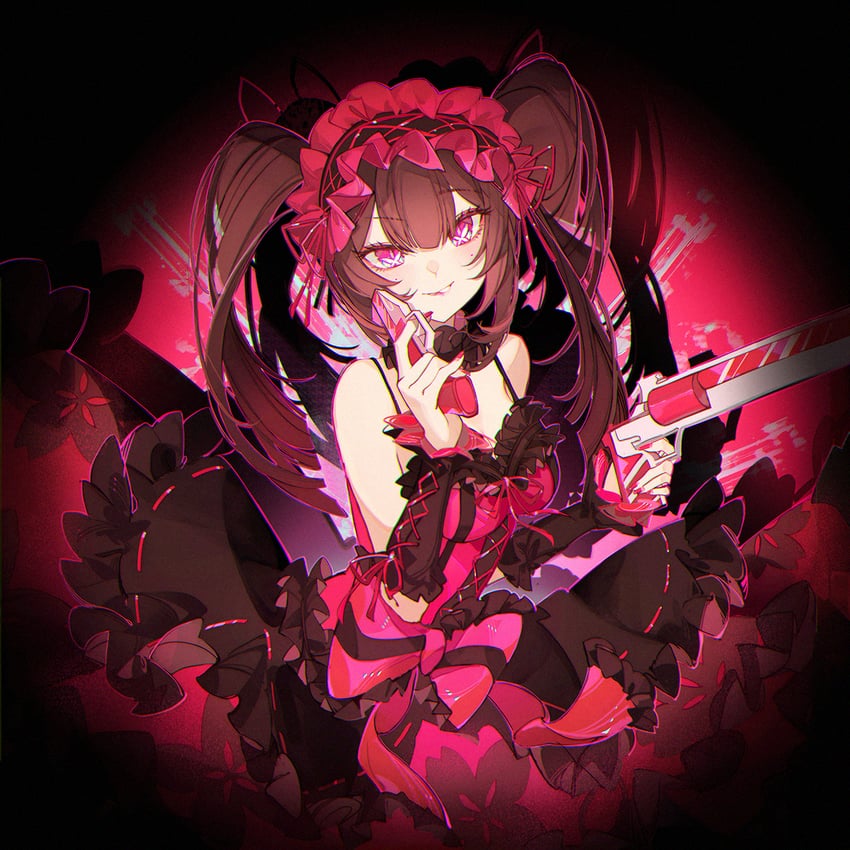 sparkle and tokisaki kurumi (honkai and 2 more) drawn by wanwu_(nighmist)