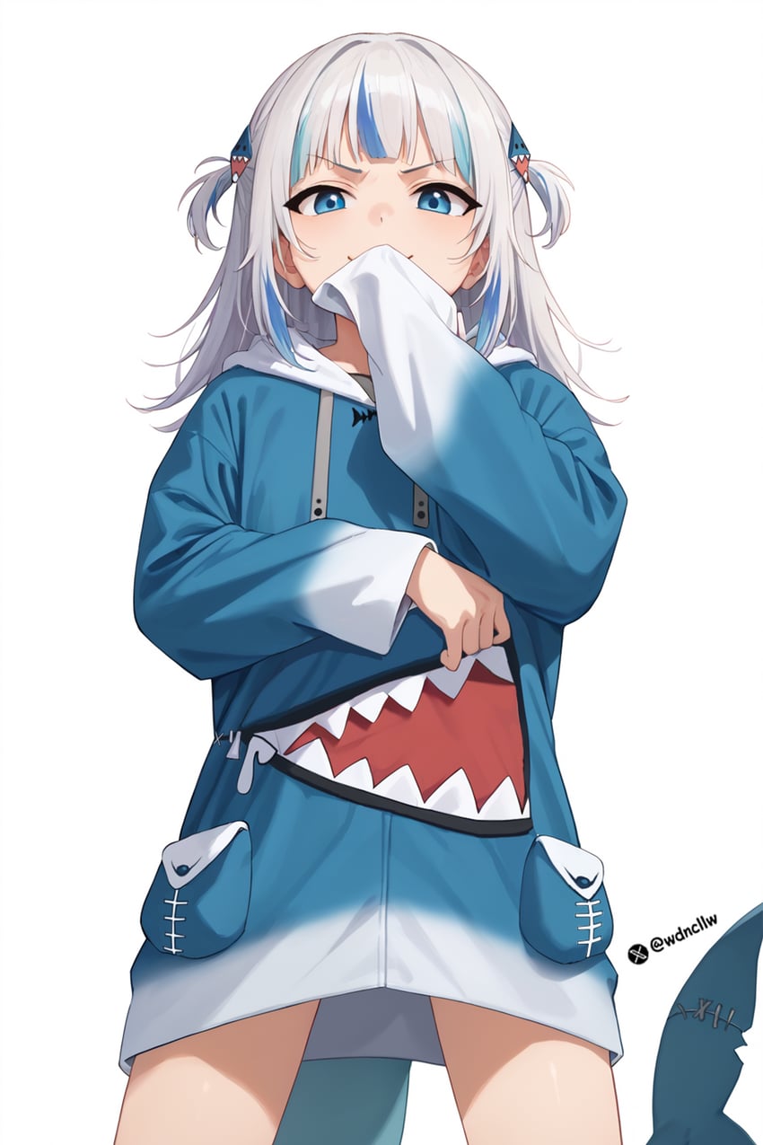 gawr gura (hololive and 1 more) drawn by mojai