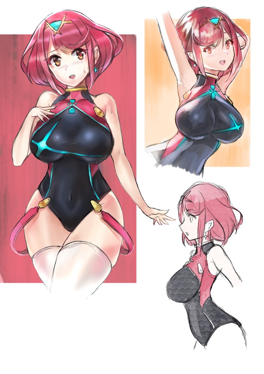 pyra (xenoblade chronicles and 1 more) drawn by cawang