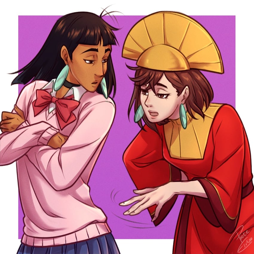 ayase momo and kuzco (dandadan and 1 more) drawn by pookieesukiro