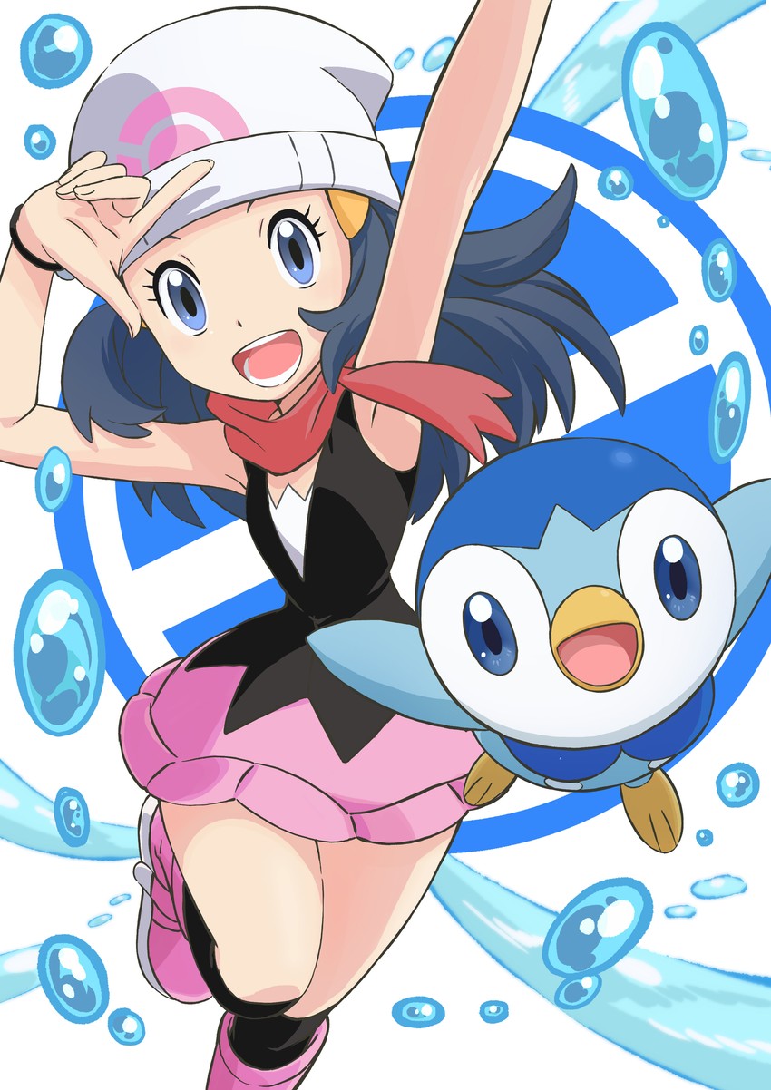 dawn and piplup (pokemon and 1 more) drawn by yasuda_shuuhei