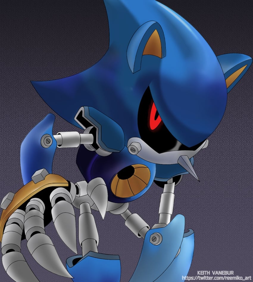 sonic the hedgehog and metal sonic (sonic and 1 more) drawn by artwithmiko