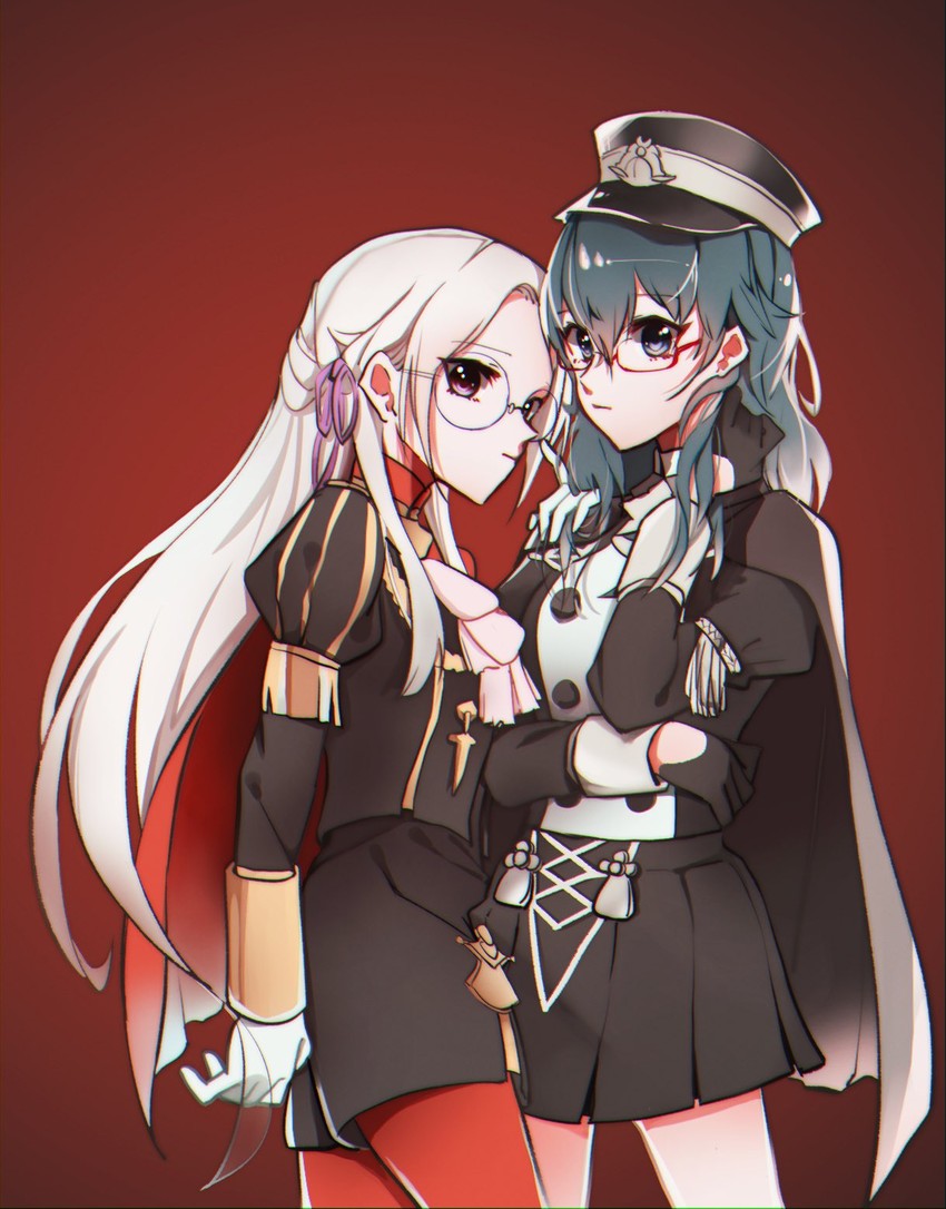 female byleth and edelgard von hresvelg (fire emblem and 1 more) drawn by kapu_(gxjn7247)