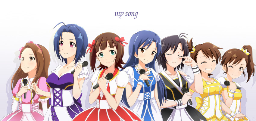 kisaragi chihaya, amami haruka, kikuchi makoto, minase iori, miura azusa, and 2 more (idolmaster) drawn by jabara_tornado