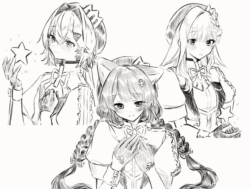 lize helesta, ange katrina, and inui toko (nijisanji) drawn by ayuko_ammobium