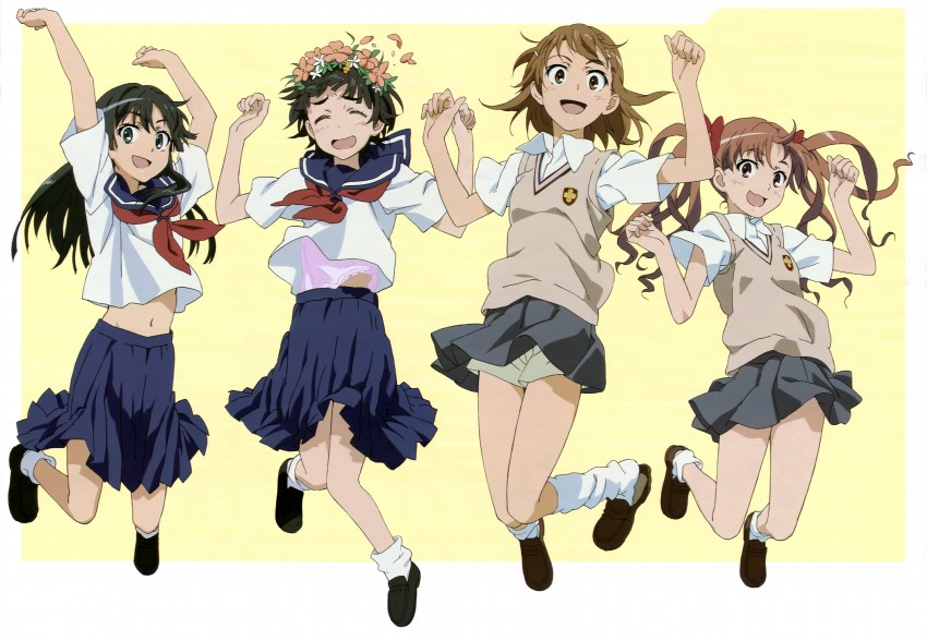 misaka mikoto, shirai kuroko, saten ruiko, and uiharu kazari (toaru majutsu no index and 1 more)