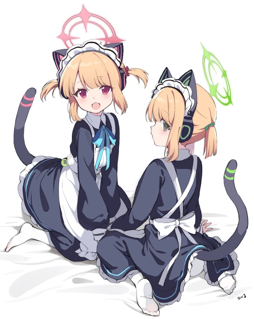 momoi and midori (blue archive) drawn by youguo_naberu
