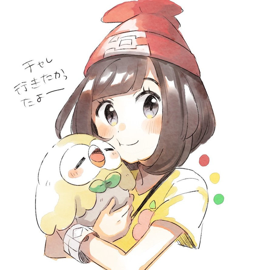 selene and rowlet (pokemon and 1 more) drawn by unapoppo