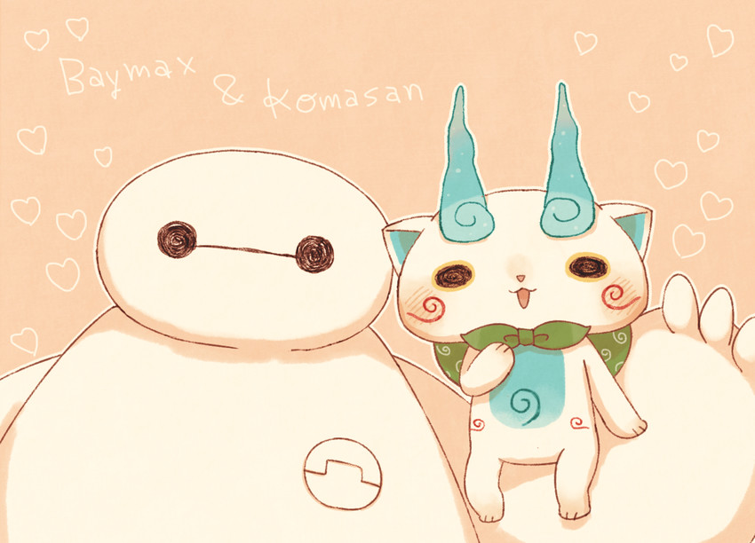 komasan and baymax (youkai watch and 1 more) drawn by kanacho