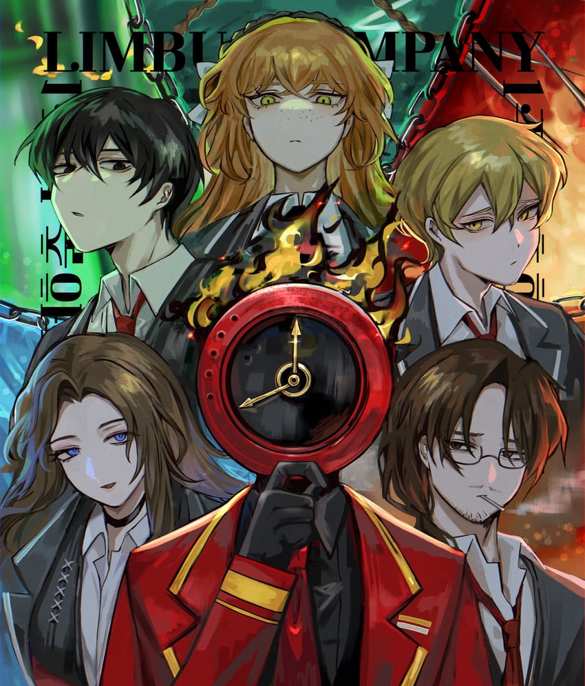 ishmael, sinclair, yi sang, dante, gregor, and 1 more (project moon and 1 more) drawn by na-gyou_(nunumaru)