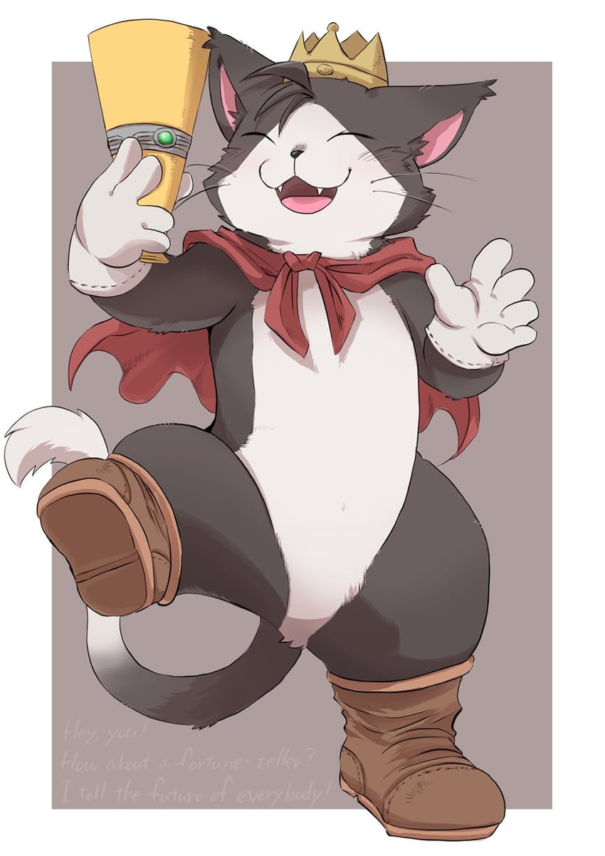 cait sith (final fantasy and 3 more) drawn by shirokumaou