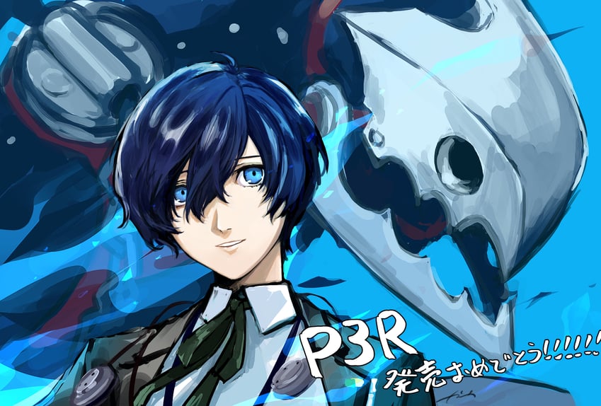 yuuki makoto and thanatos (persona and 2 more) drawn by botati