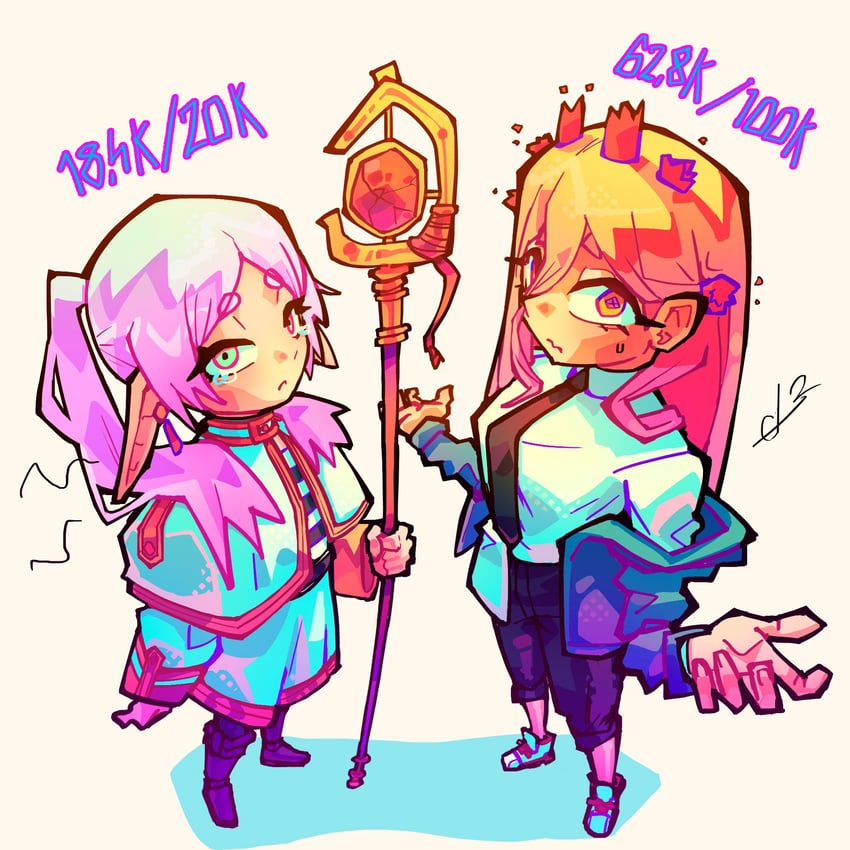 frieren and power (chainsaw man and 1 more) drawn by alpharecdyt
