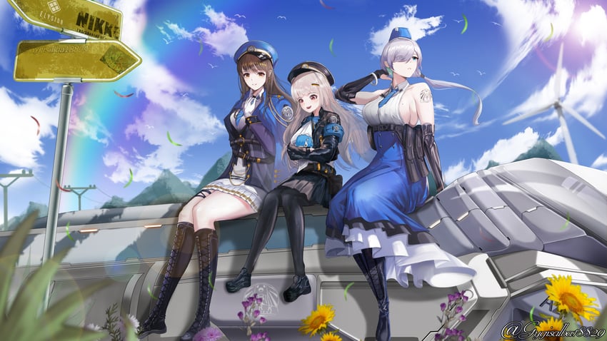 rem, brid, diesel, and soline (goddess of victory: nikke and 2 more) drawn by doveteacher