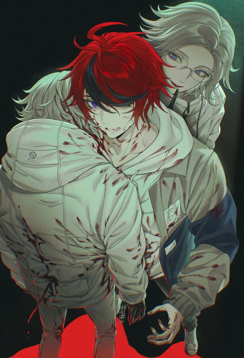 aotsuki eito and sumino takumi (the hundred line -last defense academy-) drawn by 7nite